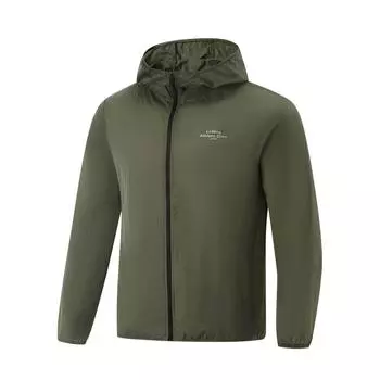 Li Ning Comprehensive Training Series Ice Silk Cool Comfort Sports Ветровка Мужская Верхняя Одежда Чайно-Зеленый AFDV449-8 S