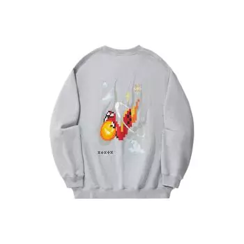 Li Ning Daily Prosperity Series Dragon Year Dragon Totem Свободный пуловер Толстовка Мужская толстовка Серая AWDU333-6 S