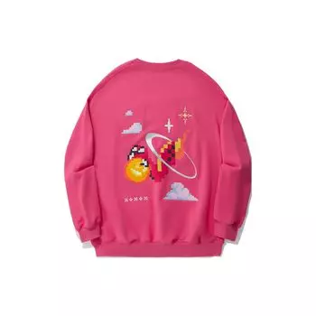 Li Ning Daily Prosperity Series Dragon Year Dragon Totem Свободный пуловер Толстовка Мужская толстовка Tree-Plum-Red AWDU333-4 XL
