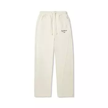 Li Ning Daily Prosperity Series Прямые свободные удобные простые повседневные брюки со шнуровкой женские брюки цвета рисовой бумаги белого цвета AKLV702-1 S