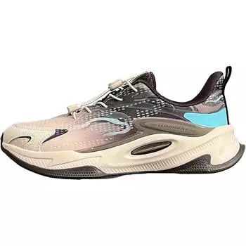 Li Ning Детские кроссовки Night Elf 5 Удобные Универсальные Амортизирующие Прочные Низкие Повседневные кроссовки Детские Повседневные кроссовки Серо-коричневые YKCV138-5 41