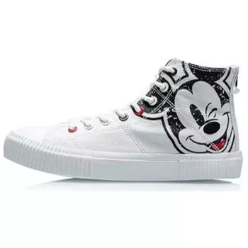 Li Ning Disney Collaboration Дышащие высокие кроссовки для скейтбординга Женские кроссовки Белые Черные AGCR284-2 36