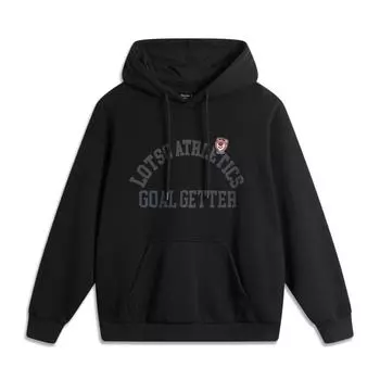 Li Ning Disney Collaboration Pixar Strawberry Bear Series Cartoon Letter Hooded Comfortable Breathable Loose Sweatshirt Unisex AWDU431-2 M