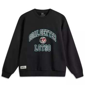 Li Ning Disney Collaboration Pixar Strawberry Bear Series Cartoon Letter Круглый вырез Удобная дышащая флисовая теплая толстовка AWDU437-4 L