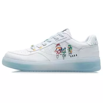 Li Ning Disney Collaboration Series Нескользящие легкие дышащие низкие кроссовки для скейтбординга Мужские кроссовки Белые Синие AGCR203-6 39