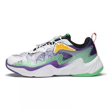 Li Ning Disney X Shock Absorbing Rebound Спортивные повседневные кроссовки Buzz Lightyear Детские кроссовки Белый Фиолетовый Зеленый YKCS168-1 39