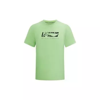 Li-Ning Дышащая быстросохнущая прохладная футболка с коротким рукавом унисекс-топ небесно-зеленый AHST357-2 S