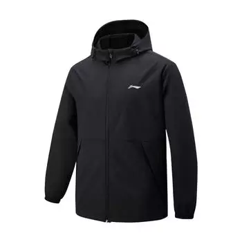 Li-Ning Дышащая ветровка с капюшоном Удобная повседневная спортивная куртка Мужская куртка Черная AFDUD51-1 XXL