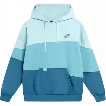 Li-Ning Дышащее Свободное Повседневное Худи Пуловер Мужские толстовки Озерно-Серо-Голубой AWDTC65-3 XL