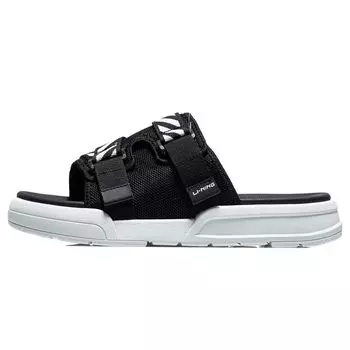 Li-Ning Дышащие сандалии-слайды мужские черные белые AGAR013-3 39