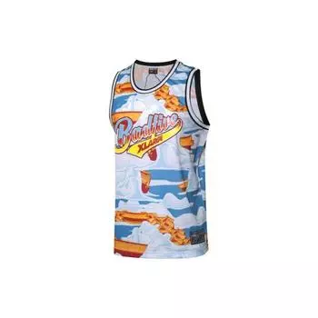 Li-Ning Модные свободные мужские баскетбольные майки с короткими рукавами AAYP535-1 L
