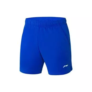 Li-Ning Feather Series однотонные эластичные прямые шорты с логотипом, мужские плавки, синие AAPR379-4 M