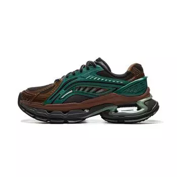 Li Ning Fierce Steed BOW Модные Кроссовки Поддержка Стабильные Прочные Низкие Повседневные Кроссовки Мужские Повседневные Кроссовки Зеленый Коричневый AZGU061-4 40