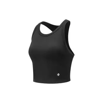 Li Ning Fitness Series без рукавов компрессионный йога стрейч спортивный топ женский топ черный AUDV020-1 S