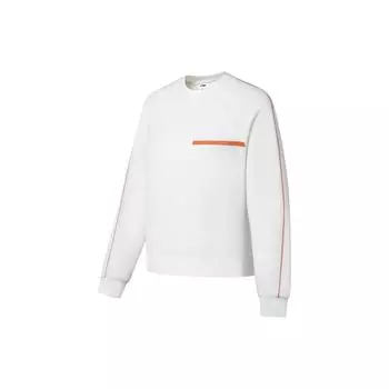 Li Ning Fitness Series Логотип с принтом цветных блоков Полосатый свитер с круглым вырезом и длинными рукавами Женская толстовка Off-White AWDS942-1 S