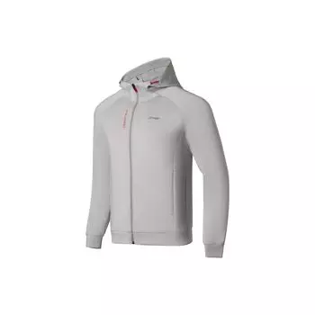 Li-Ning Fitness Series однотонная толстовка на молнии с логотипом, мужская толстовка с капюшоном серого цвета AWDS791-4 L