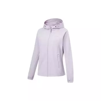 Li Ning Fitness Series однотонная ветровка с капюшоном женская куртка шелк-фиолетовый AFDT650-3 XXL