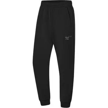 Li Ning Fitness Series однотонные дышащие флисовые теплые зауженные спортивные брюки со средней талией женские брюки черного цвета AKLTA61-1 M