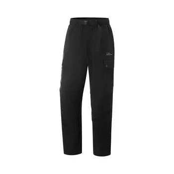 Li Ning Fitness Series однотонные, со средней посадкой, удобные, дышащие, универсальные, свободные, длинные спортивные брюки, мужские, черные, AYKV225-2 S