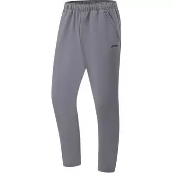 Li Ning Fitness Series однотонные, со средней талией, удобные, дышащие, флисовые, теплые, прямые, спортивные, длинные брюки, мужские, дымчато-серые, AYKT787-3 XL