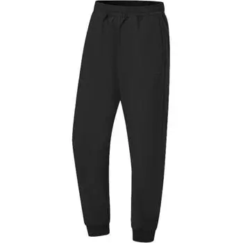 Li Ning Fitness Series однотонные, со средней талией, удобные, дышащие, с флисовой подкладкой, теплые, с манжетами, трикотажные спортивные брюки, женские брюки черного цвета AYKT786-1 L