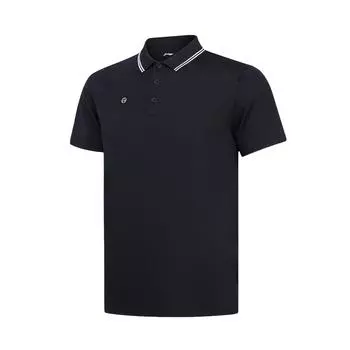 Li-Ning Fitness Series Solid Color Comfortable Pullover Short Sleeve Polo Shirt Men tops Legendary-Blue APLT085-2 S