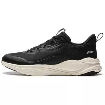 Li Ning Flow Cloud Fashion Trend Простые нескользящие износостойкие повседневные кроссовки с низким верхом для бега Женские кроссовки черного цвета AGLU090-4 37