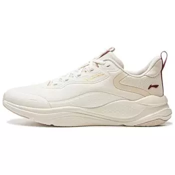 Li Ning Flow Cloud модный тренд удобные амортизирующие износостойкие низкие повседневные кроссовки для бега женские кроссовки бежевый AGLU090-2 35