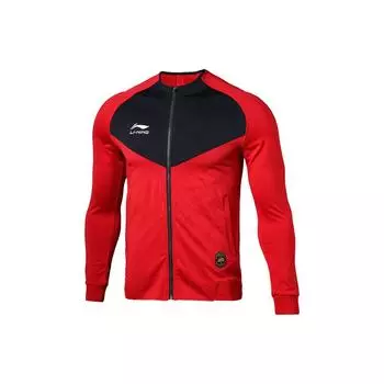 Li Ning Football Series Повседневный спортивный кардиган с длинным рукавом, толстовка с капюшоном для мужчин, красный AWDR485-2 S