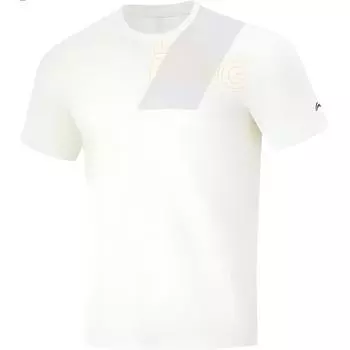 Li-Ning Functional All-Weather Round Neck Simple Print Fitness Sports Short Sleeve T-Shirt Men Tops Off-White ATSU427-3 2XL