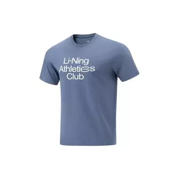 Li-Ning Футболка Cooling Tea T Quick-Dry Cool с круглым вырезом, повседневная, спортивная, трикотажная, с коротким рукавом, мужская, цвет пыльно-голубой ATSU591-4 S