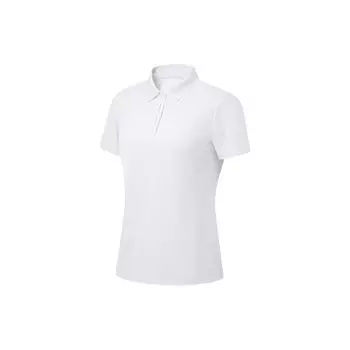 Li-Ning Футболка-поло Fitness Series Simple Solid Color Casual с коротким рукавом, женские топы, белый цвет APLU256-1 XS