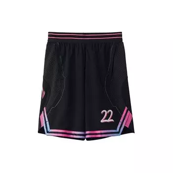 Li-Ning Градиентные полосатые дышащие тренировочные соревнования повседневные шорты мужские шорты черные AAPR385-2 M