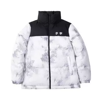 Li Ning Hot Pot Down Jacket Series Stand Wool Jacket Short Теплый пуховик Унисекс Куртки Антарктида-серый AYMU609-2 S