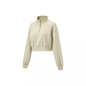 Li-Ning Hot Sweat Series однотонный воротник-стойка короткий повседневный свитшот женский свитшот Foam-Haky AWDT504-3 L