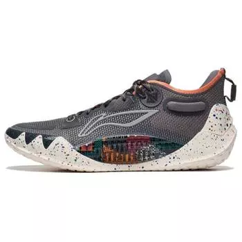 Li Ning JB1 Удобные универсальные прочные низкие баскетбольные кроссовки унисекс дымчато-серые ABAS051-36 45