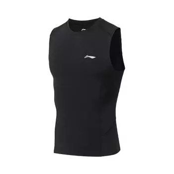 Li-Ning Эластичный светоотражающий топ без рукавов с логотипом Fitness Series для спортзала, черный AUDT495-1 3XL