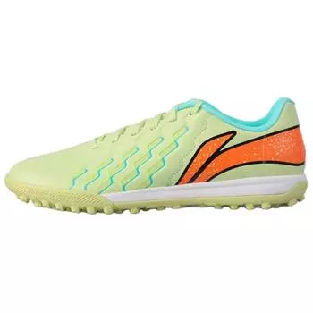 Li Ning Jin Удобные простые футбольные бутсы с искусственным покрытием, натуральная трава, нескользящие, износостойкие, мужские футбольные бутсы, зеленые, оранжевые, YSTU005-3 39