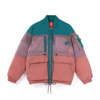 Li Ning Journey Color Block теплая бейсбольная куртка пуховик унисекс верхняя одежда грязно-коричневый AYMP167-2 M