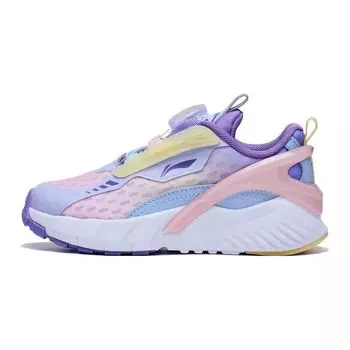Li Ning Kids Flash Shadow Ultra Dimension 1.5 Удобная универсальная прочная дышащая повседневная обувь Детская обувь фиолетового, синего и желтого цветов YKNT042-2 26