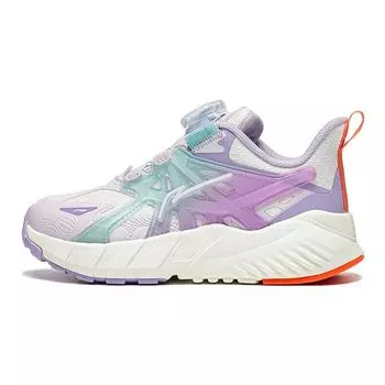 Li Ning Kids Flash Shadow V6 удобные амортизирующие прочные низкие кроссовки для бега детские кроссовки фиолетовые белые YKNT112-4 28
