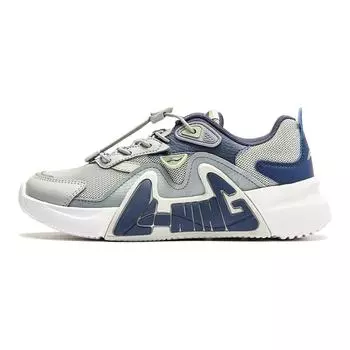 Li Ning Kids Ln 90 Fly V3 Удобная простая нескользящая износостойкая повседневная обувь Детская повседневная обувь Серо-голубой YKCU066-5 31