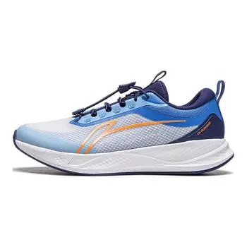 Li Ning Kids модные универсальные амортизирующие кроссовки с низким верхом для бега детские кроссовки белого и синего цветов YKFU062-1 31