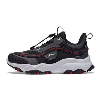 Li Ning Kids Qi Yue универсальные противоударные износостойкие повседневные туфли детские повседневные туфли черные серые YKCT156-1 31