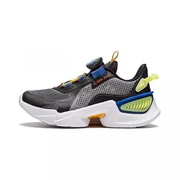 Li Ning Kids Qiang Yue V2 удобные универсальные кроссовки с низким верхом детские кроссовки черного цвета YKAU026-5 25