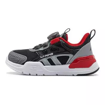 Li Ning Kids Shield Удобные нескользящие износостойкие низкие повседневные туфли Детские кроссовки Черный Серый Красный YKNU016-1 25