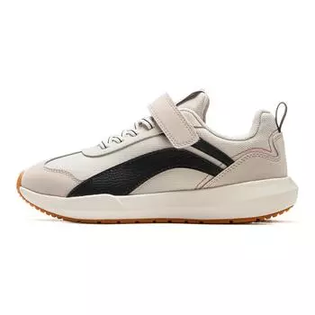 Li Ning Kids Синтетическая кожа Модные удобные амортизирующие низкие повседневные туфли Детские повседневные туфли Серый Черный YKCU082-11 32