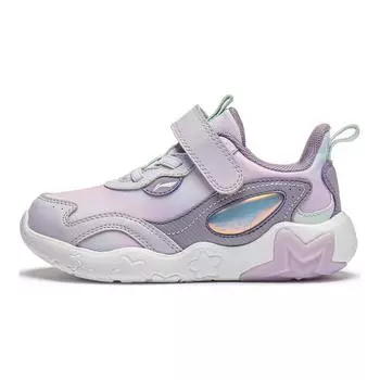 Li Ning Kids Starry Sky Удобные нескользящие износостойкие низкие повседневные туфли Детские кроссовки Фиолетовый YKNU020-2 26