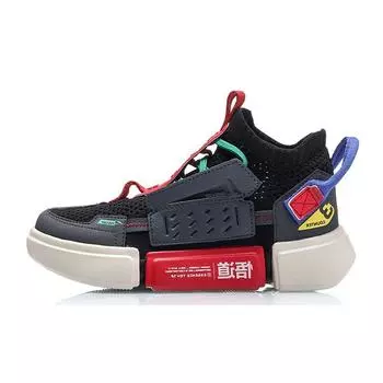 Li Ning Kids Wudao 2 One Piece Weave Wade повседневные спортивные туфли детские кроссовки черные YKCP104-1 39
