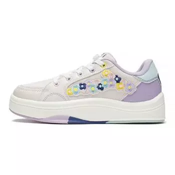 Li Ning Kids Yingchi Mecha V2 повседневные нескользящие амортизирующие износостойкие низкие кроссовки для скейтбординга детские кроссовки для скейтбординга серые фиолетовые YKCS114-12 36